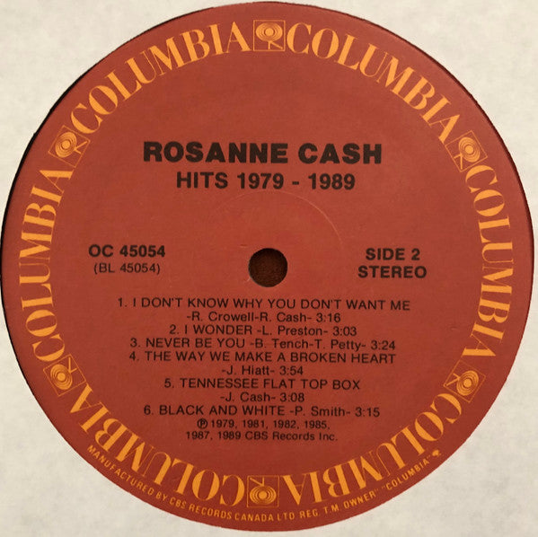 Rosanne Cash : Hits 1979-1989 (LP, Comp)