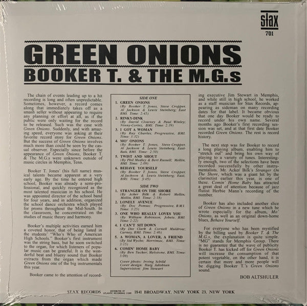 Booker T. & The M.G.s* : Green Onions (LP, Album, Mono, Dlx, RE, RM, Gre)