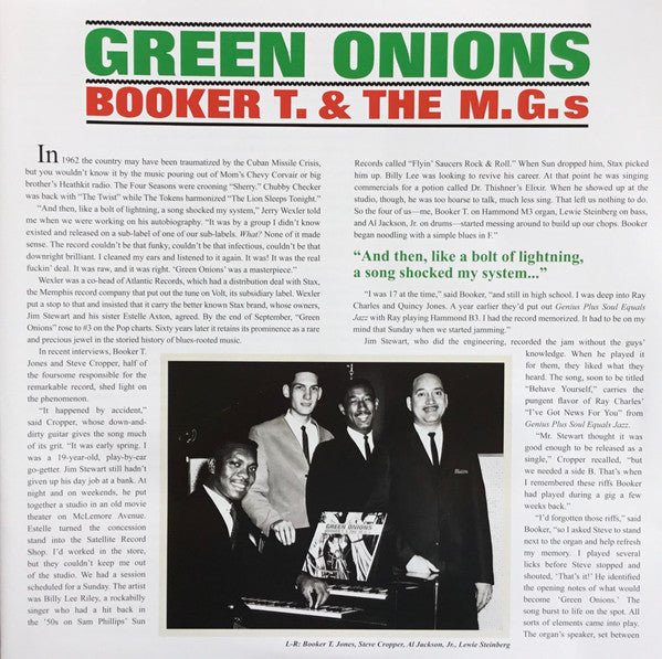 Booker T. & The M.G.s* : Green Onions (LP, Album, Mono, Dlx, RE, RM, Gre)