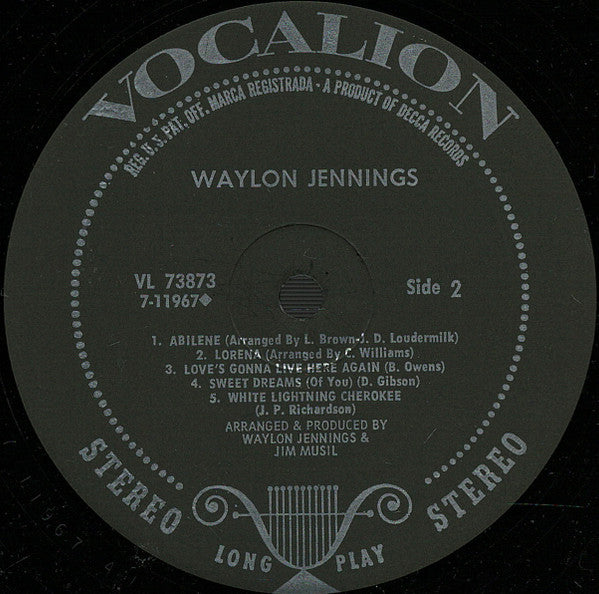 Waylon Jennings : Waylon Jennings (LP, Album, RE, Pin)