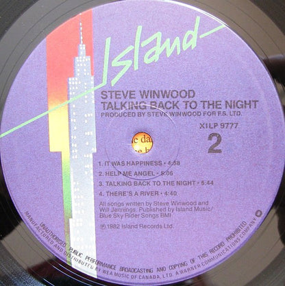 Steve Winwood : Talking Back To The Night (LP, Album)