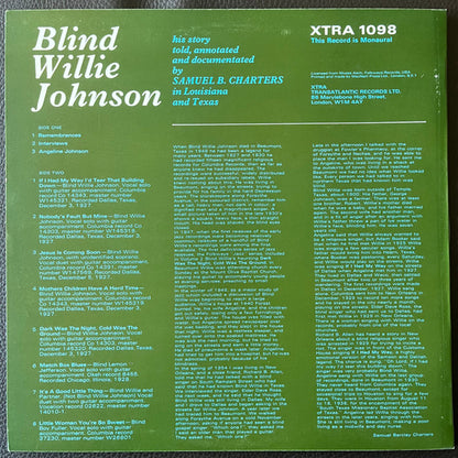 Blind Willie Johnson : His Story (LP, Comp, RE)