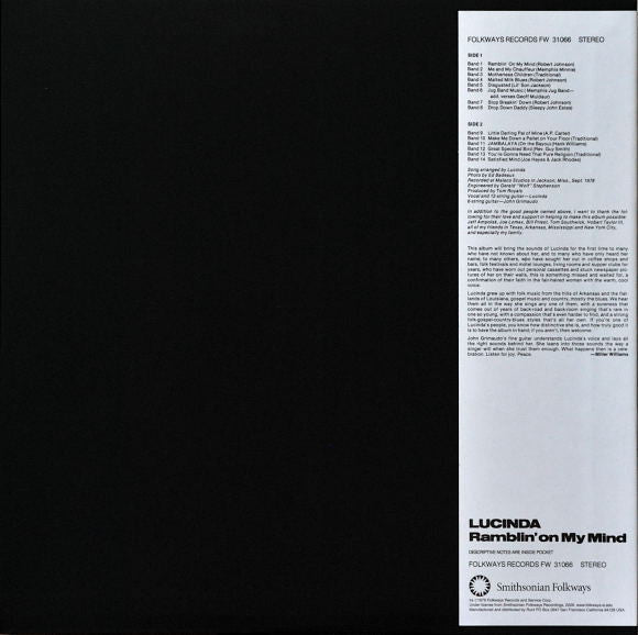 Lucinda Williams : Ramblin' On My Mind (LP, Album, RE)