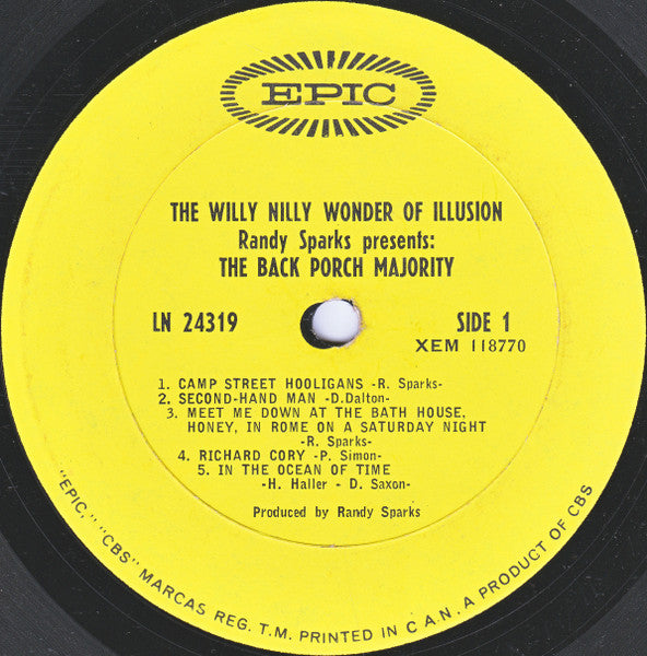 The Back Porch Majority : The Willy Nilly Wonder Of Illusion (LP, Mono)