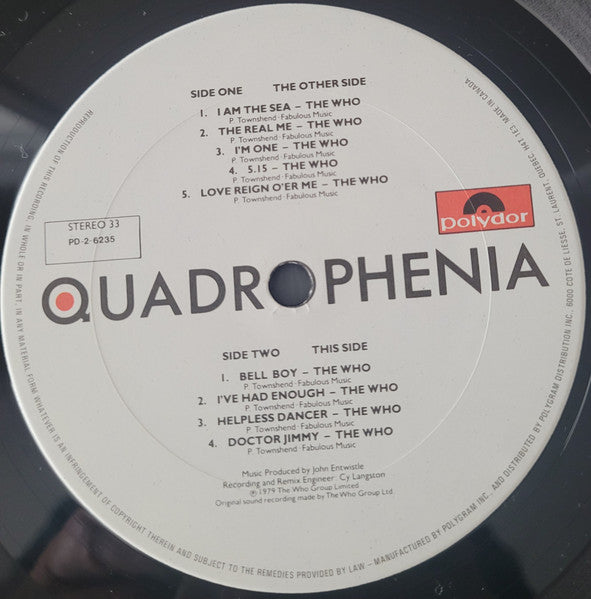 Various : Quadrophenia (Original Soundtrack Recording Of The Who Film) (2xLP, Comp)