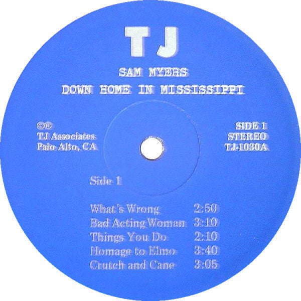 Sam Myers : Down Home In Mississippi (LP, Album)
