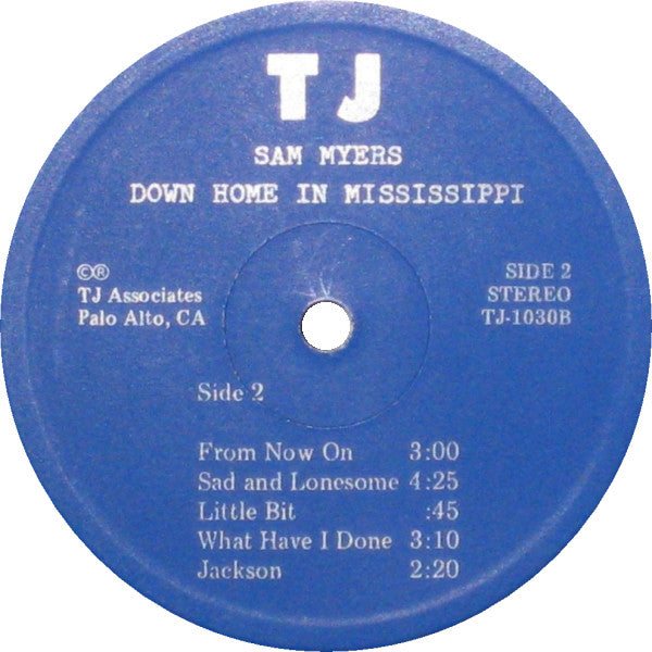 Sam Myers : Down Home In Mississippi (LP, Album)