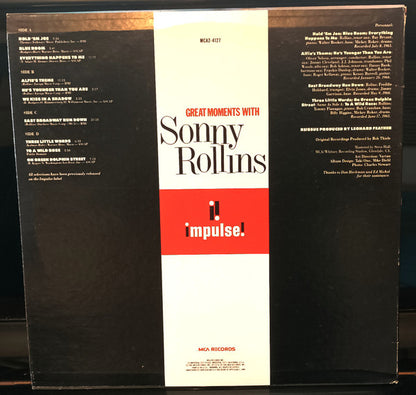 Sonny Rollins : Great Moments With Sonny Rollins (2xLP, Comp, Pin)