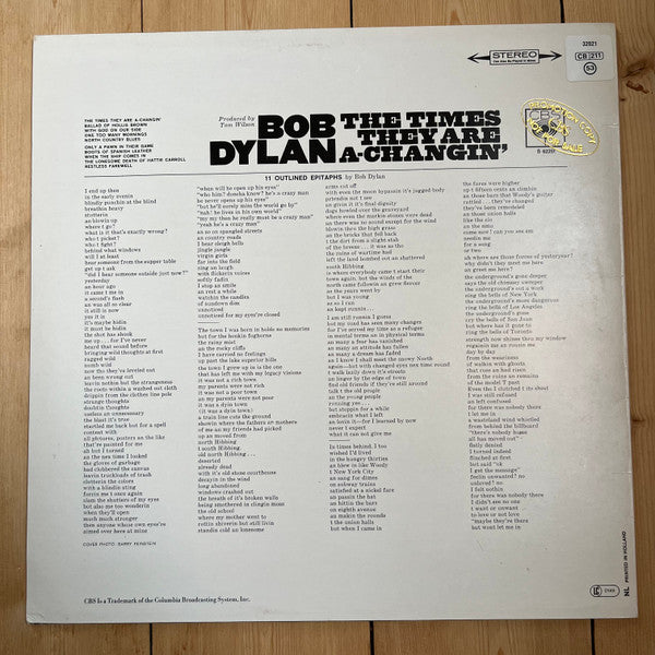 Bob Dylan : The Times They Are A-Changin' (LP, Album)