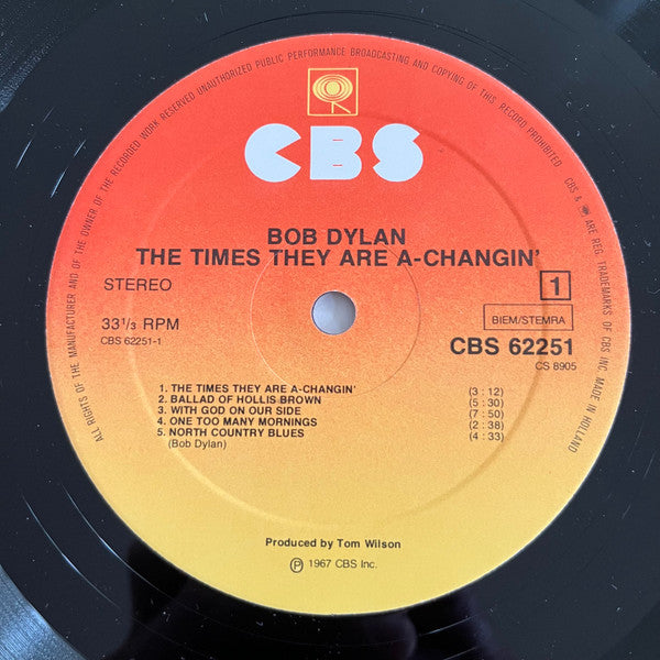 Bob Dylan : The Times They Are A-Changin' (LP, Album)