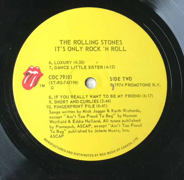 The Rolling Stones : It's Only Rock 'N Roll (LP, Album, RE)