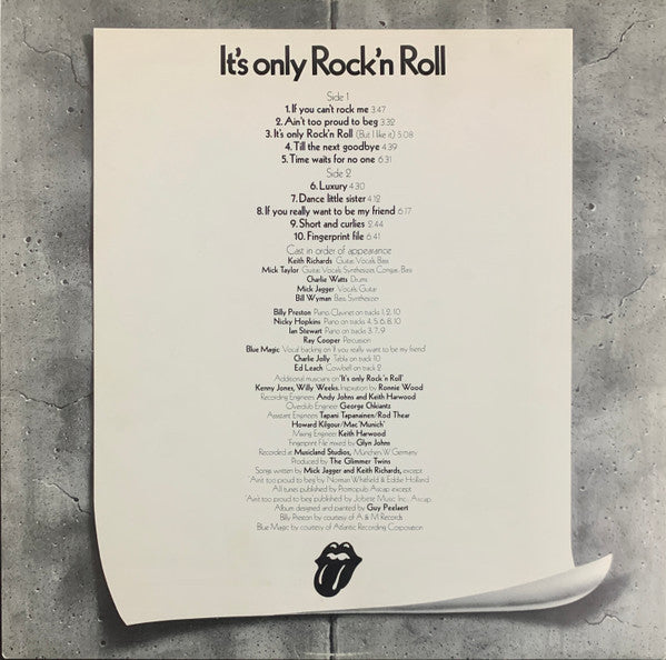The Rolling Stones : It's Only Rock 'N Roll (LP, Album, RE)