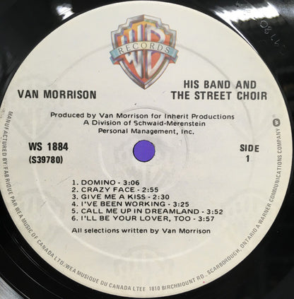 Van Morrison : His Band And The Street Choir (LP, Album, RE, Gat)