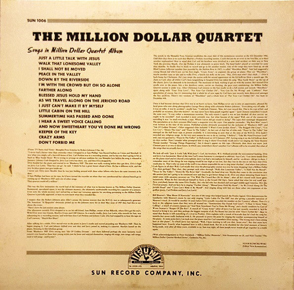 The Million Dollar Quartet : The Million Dollar Quartet (LP, Album)