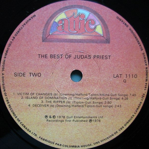 Judas Priest : The Best Of Judas Priest (LP, Comp, Club)