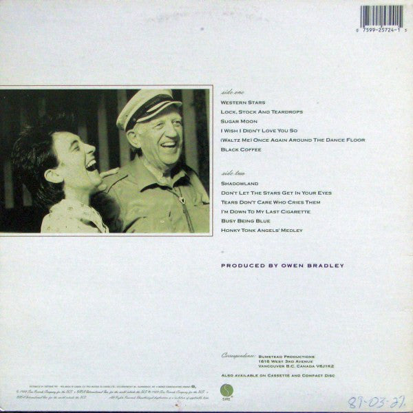 k.d. lang : Shadowland (The Owen Bradley Sessions) (LP, Album)