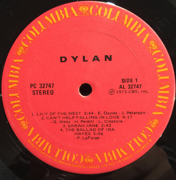 Bob Dylan : Dylan (LP, Album)
