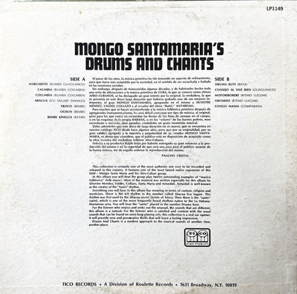 Mongo Santamaria : Mongo Santamaria's Drums And Chants (Authentic Afro-Cuban Rhythms) (LP, Album, Mono, RE)