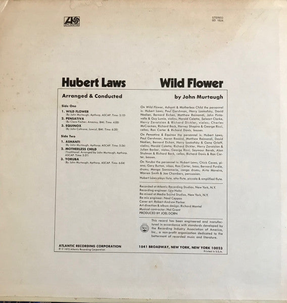 Hubert Laws : Wild Flower (LP, Album, RE, PR )