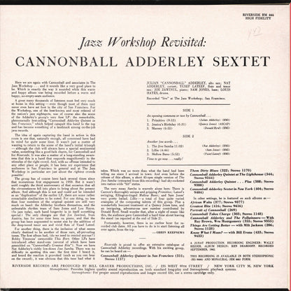 Cannonball Adderley Sextet : Jazz Workshop Revisited (LP, Album, Mono, Kee)