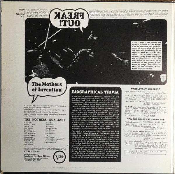 The Mothers : Freak Out!  (2xLP, Album, RE, RP, Hot)