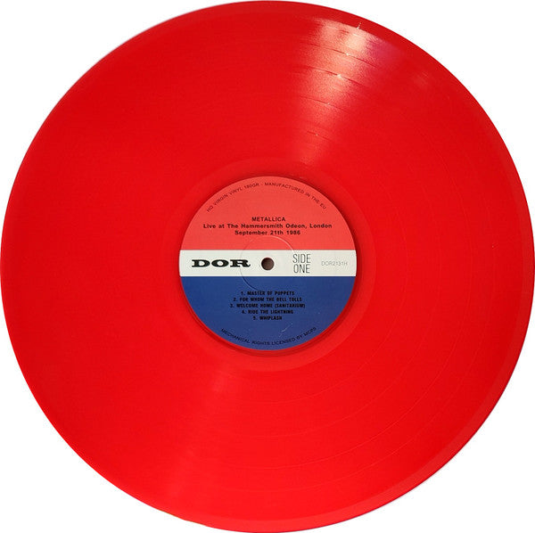 Metallica : Live At The Hammersmith Odeon, London September 21th 1986 (LP, Album, Unofficial, Red)