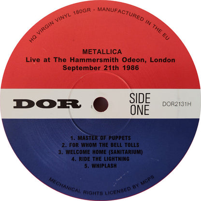 Metallica : Live At The Hammersmith Odeon, London September 21th 1986 (LP, Album, Unofficial, Red)
