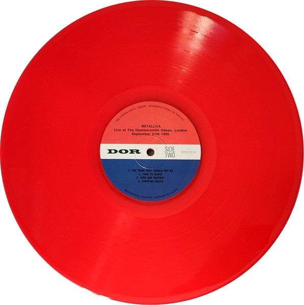 Metallica : Live At The Hammersmith Odeon, London September 21th 1986 (LP, Album, Unofficial, Red)