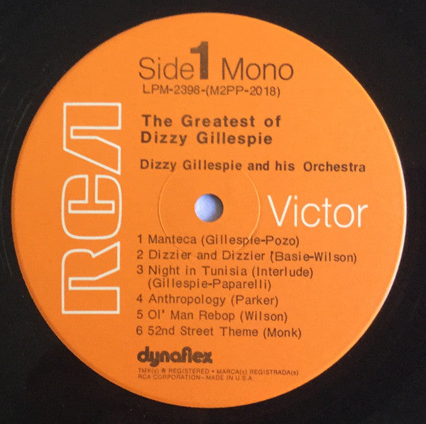 Dizzy Gillespie : The Greatest Of Dizzy Gillespie (LP, Comp, Mono, RE)