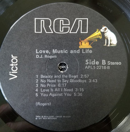 D. J. Rogers : Love, Music And Life (LP, Album)