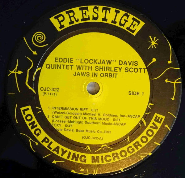 Eddie "Lockjaw" Davis Quintet* With Shirley Scott : Jaws In Orbit (LP, Album, Mono, RE)