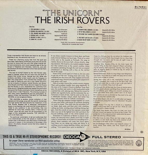 The Irish Rovers : The Unicorn (LP, Album)