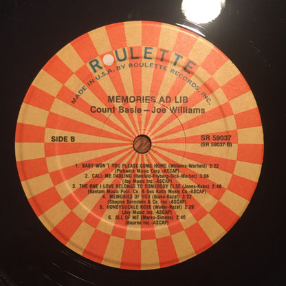 Joe Williams / Count Basie : Memories Ad-Lib (LP, Album, RE)