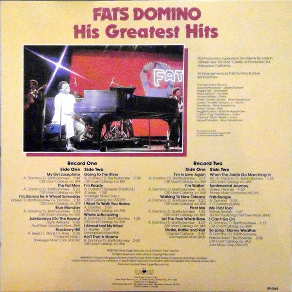 Fats Domino : His Greatest Hits (2xLP, Album)