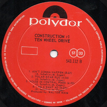 Ten Wheel Drive With Genya Ravan : Construction #1 (LP, Album)