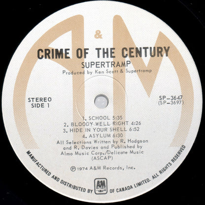Supertramp : Crime Of The Century (LP, Album, RE)