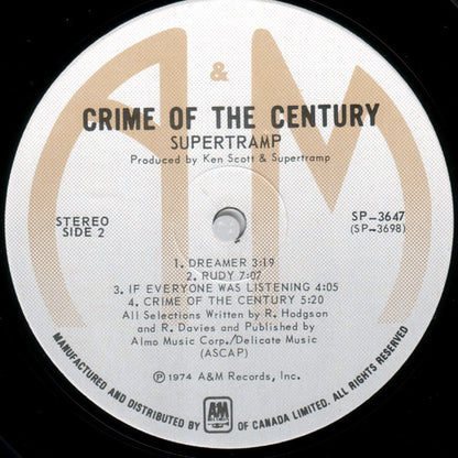 Supertramp : Crime Of The Century (LP, Album, RE)
