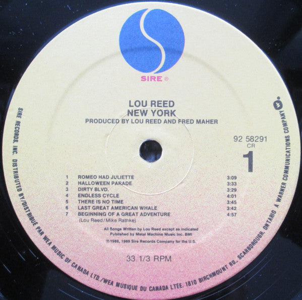 Lou Reed : New York (LP, Album)