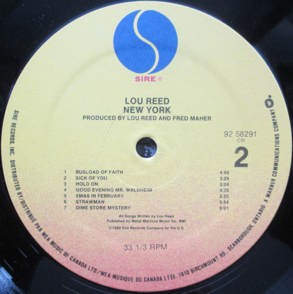 Lou Reed : New York (LP, Album)