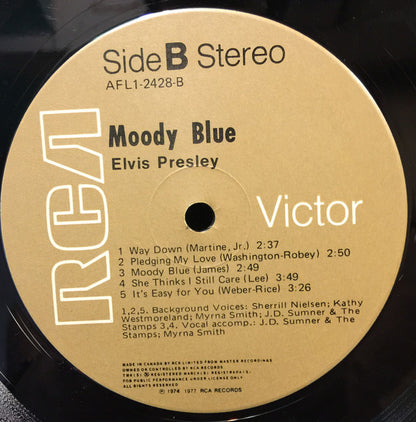 Elvis Presley : Moody Blue (LP, Album, Bla)