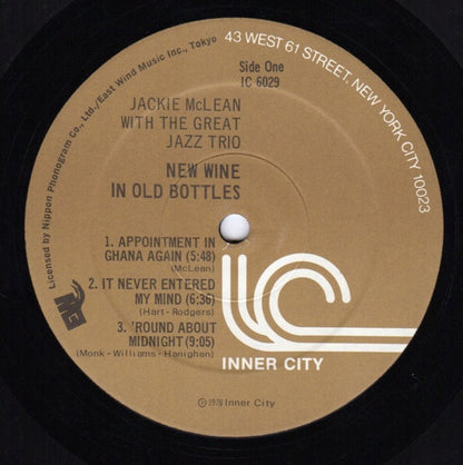 Jackie McLean and The Great Jazz Trio : New Wine In Old Bottles (LP, Album)