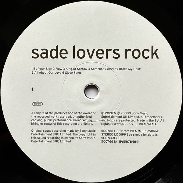 Sade : Lovers Rock (LP, Album, RE, RM, Hal)