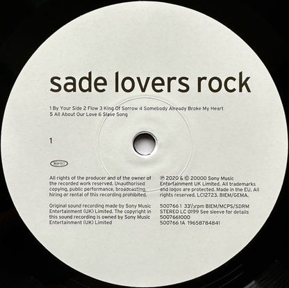 Sade : Lovers Rock (LP, Album, RE, RM, Hal)