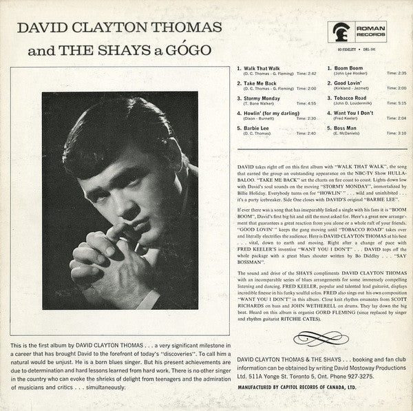 David Clayton-Thomas and The Shays : David Clayton Thomas And The Shays À Go-Go (LP, Album, Mono)