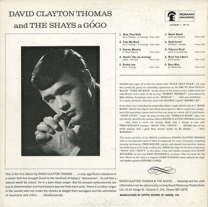 David Clayton-Thomas and The Shays : David Clayton Thomas And The Shays À Go-Go (LP, Album, Mono)