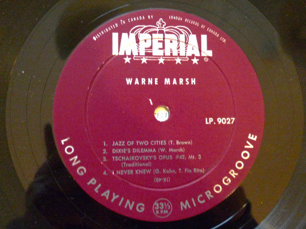Warne Marsh : Jazz Of Two Cities (LP, Album, Mono)