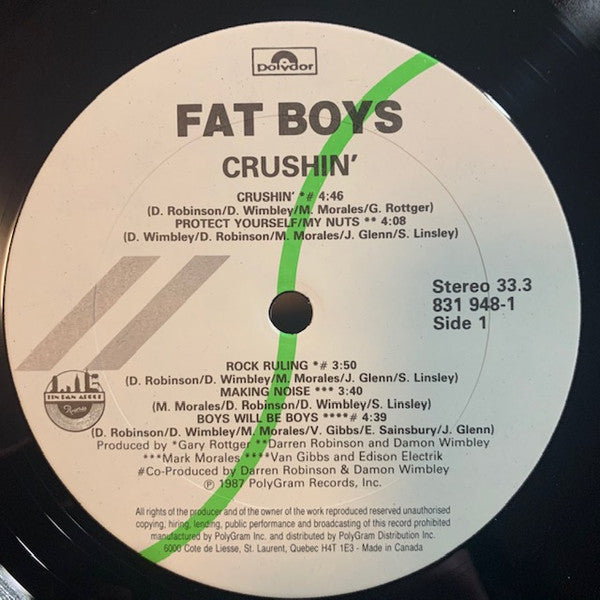 Fat Boys : Crushin' (LP, Album)