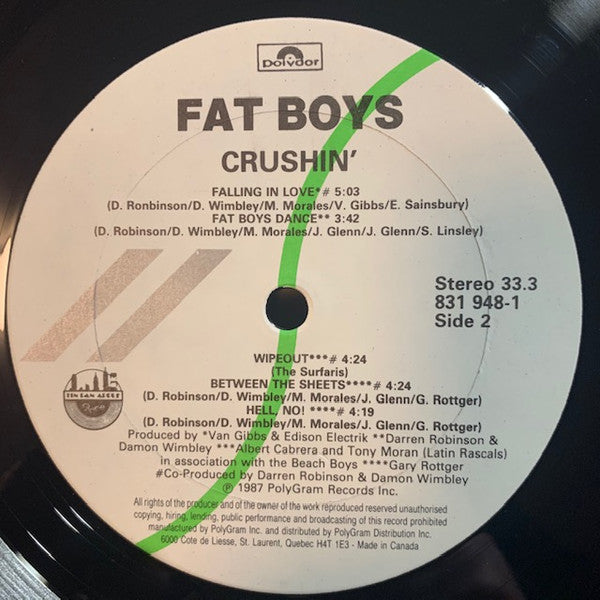 Fat Boys : Crushin' (LP, Album)