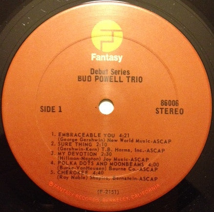 The Bud Powell Trio : The Bud Powell Trio (LP, Album, RE, RP)
