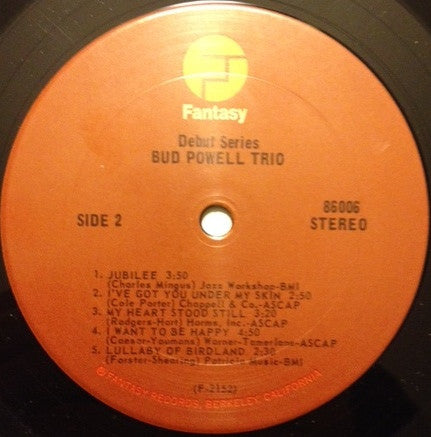 The Bud Powell Trio : The Bud Powell Trio (LP, Album, RE, RP)